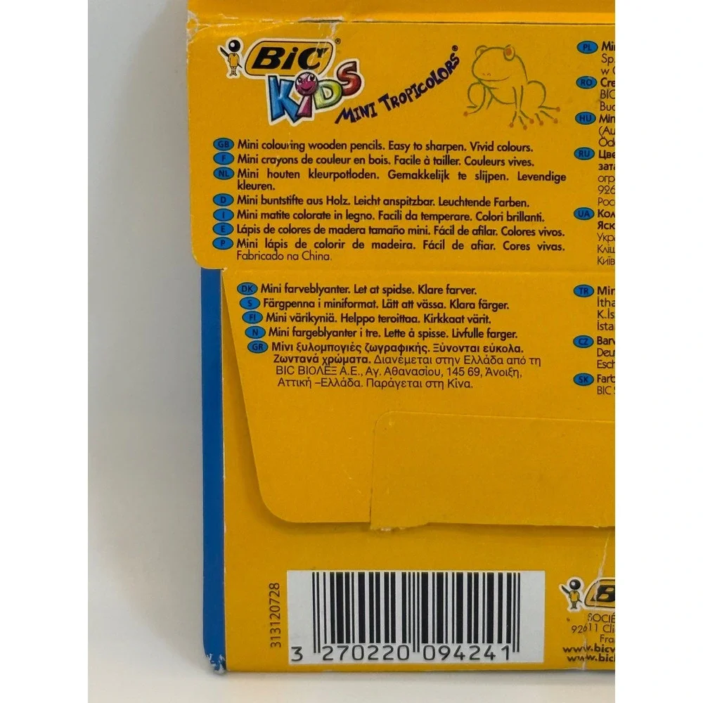Bic Kids Mini Tropicolor Colored Pencils 12 Count Multicolor Art Supplies Sealed